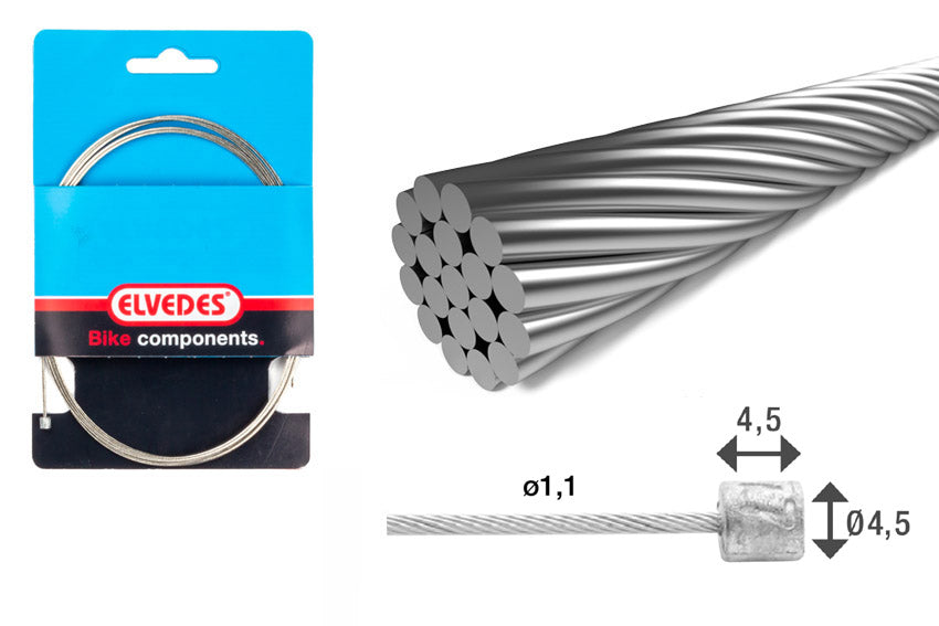 Elvedes 6472RVS-SHIM Stainless Inner Gear Cable (Ea)