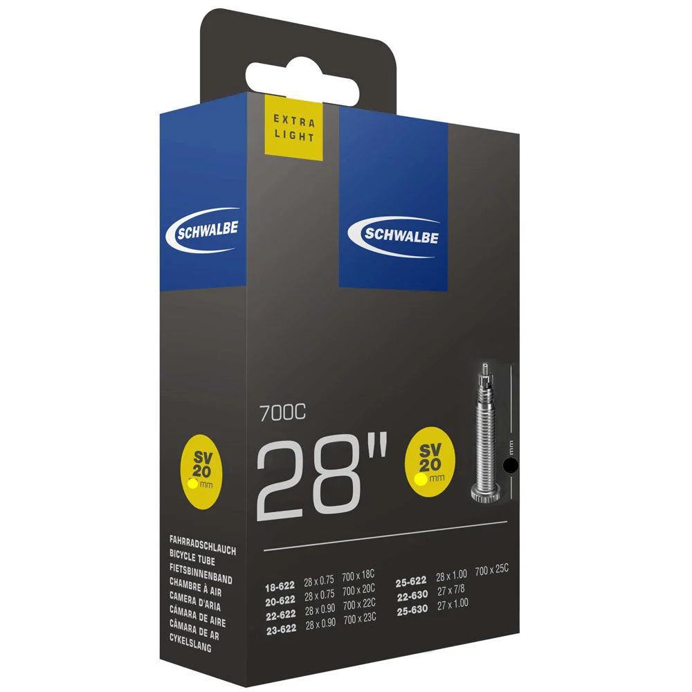 Schwalbe SV20 Inner Tube Extra Light 700c x 18c-28c 80mm Valve