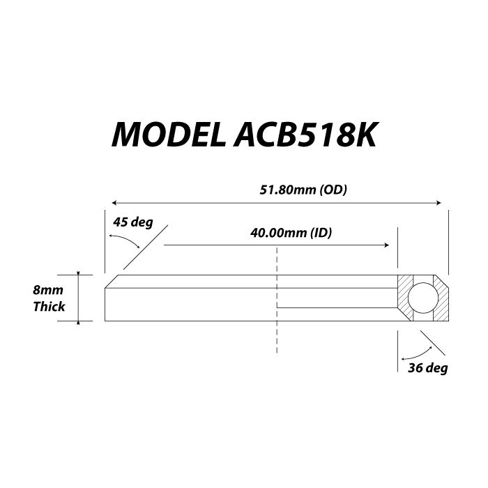 51.8mm Headset Bearing 40 x 51.8 x 8